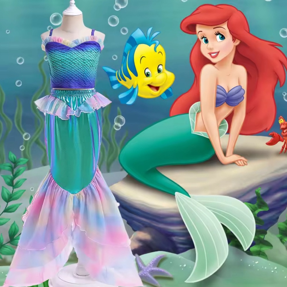 Mermaid Ariel, Costume, Birthday Party Gift, Princess Cosplay Dress